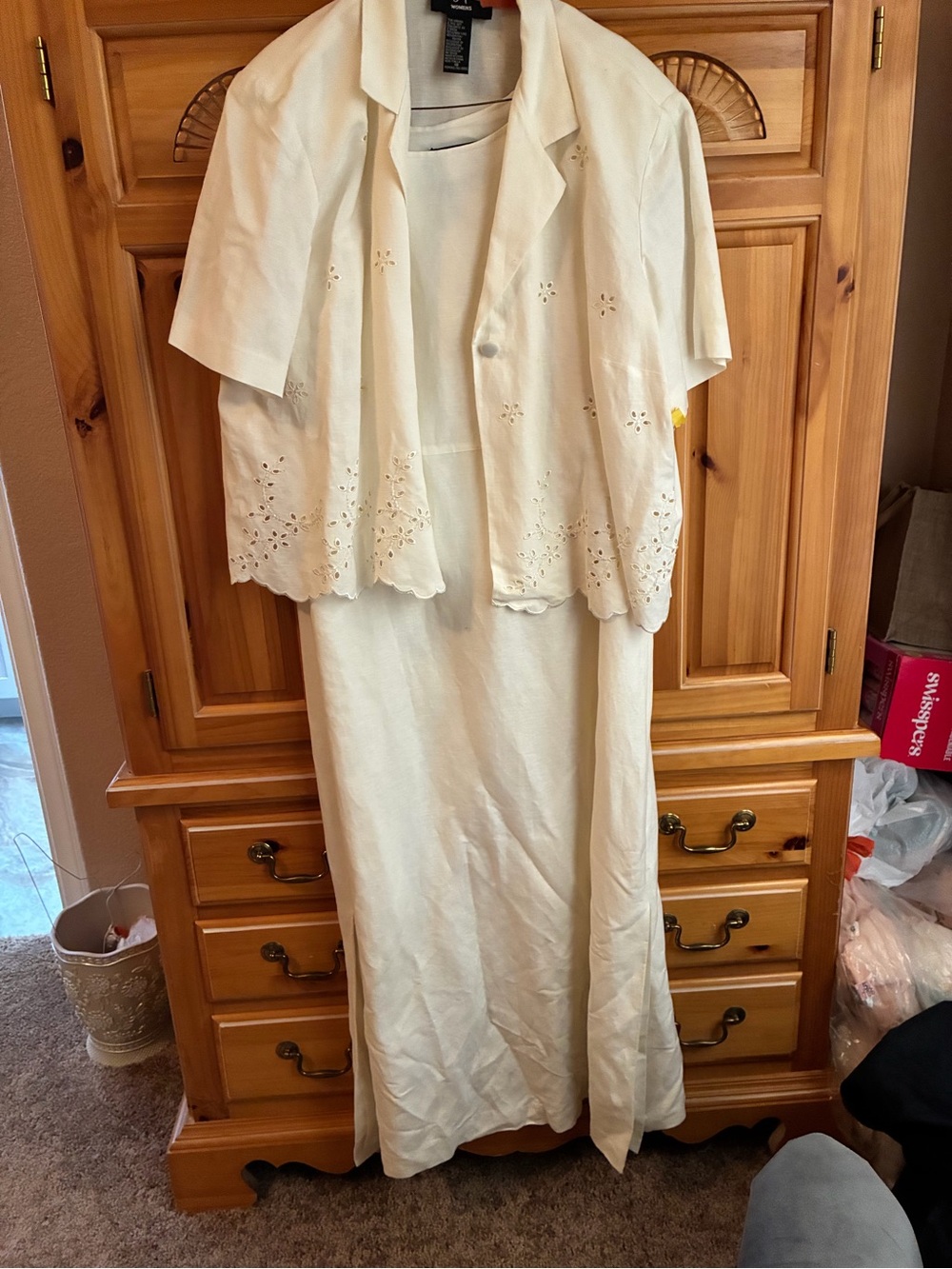 Positive Attitude Cream Maxi Dress with Matching Jacket